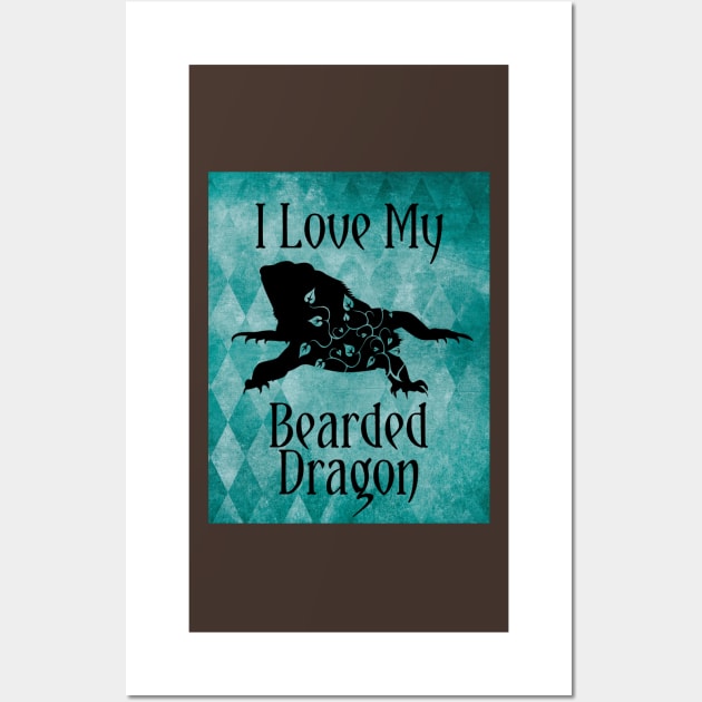 Bearded Dragon - I Love My Bearded Dragon Wall Art by allthumbs